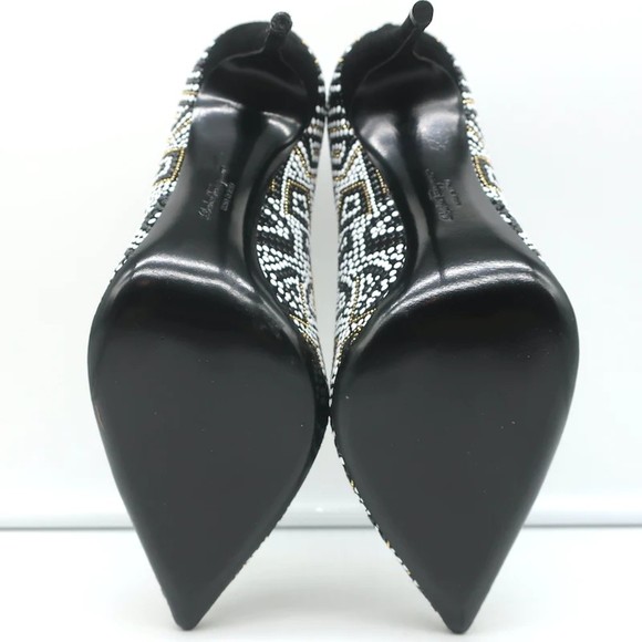 Salvatore Ferragamo Fiore Mosaic Beaded Pumps Size 10 Pointed Toe Heels - Picture 11 of 12